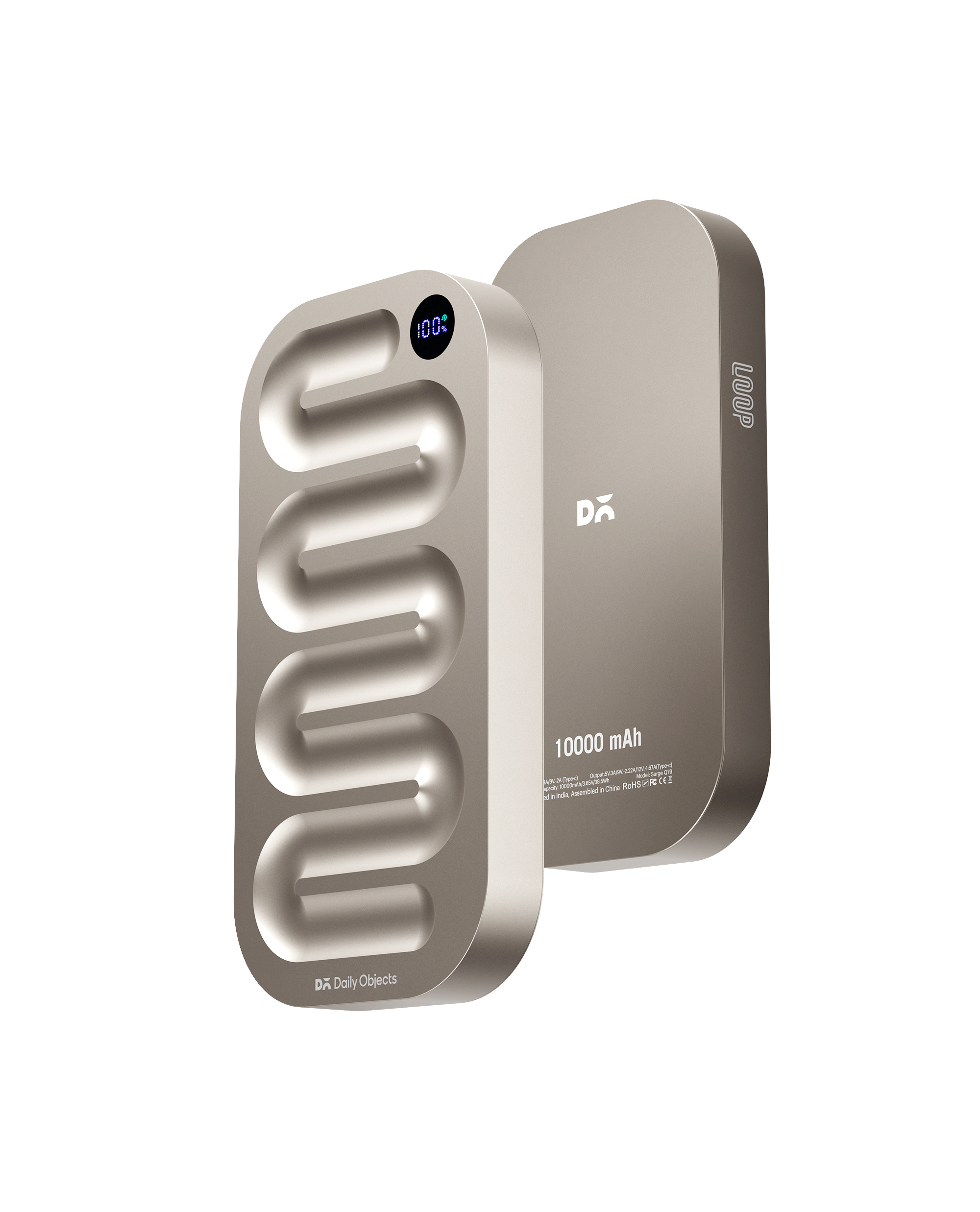 Loop Universal Aluminium Power Bank 10000 mAh - Titanium