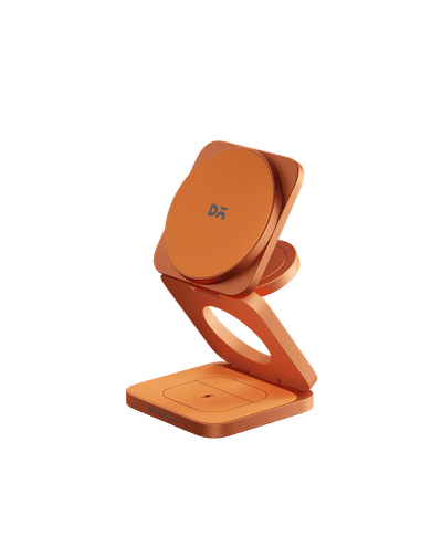 SURGE Foldaway 3-In-1 Qi2.2-Certified Magsafe-Compatible Wireless Charger - Cosmic Orange