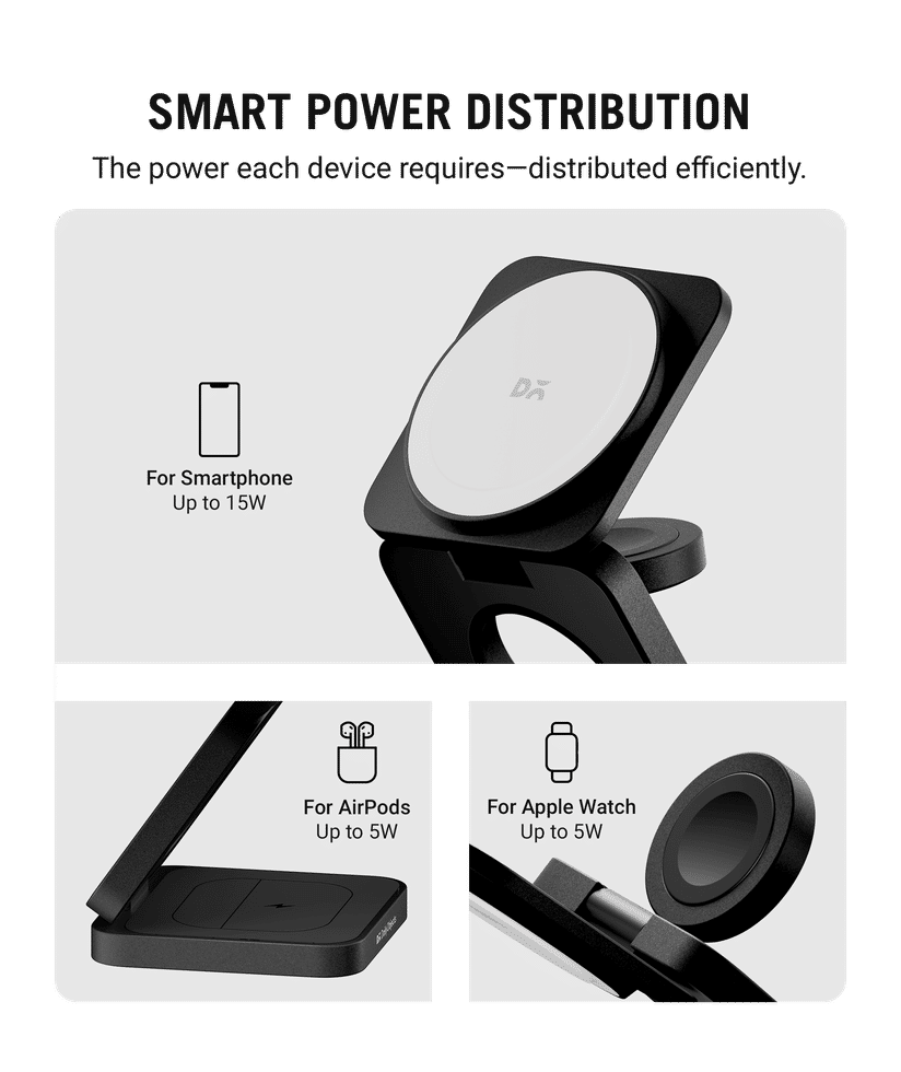 SURGE™ Foldaway 3-In-1 Qi2-Certified Magsafe-Compatible Wireless - Main Image