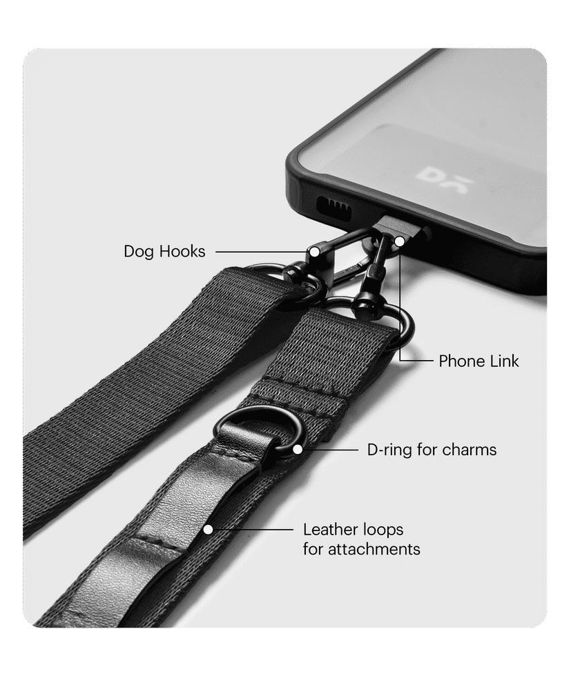 Black Crossbody Utility Phone Lanyard - Strap by DailyObjects