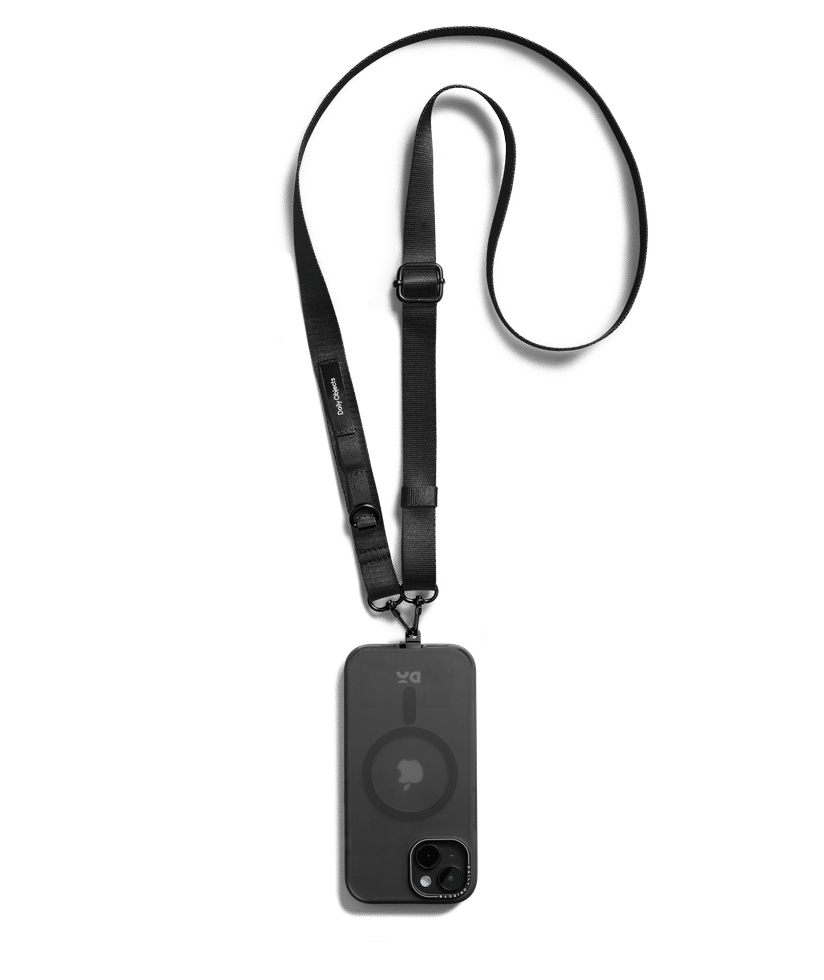 Black Crossbody Utility Phone Lanyard Strap