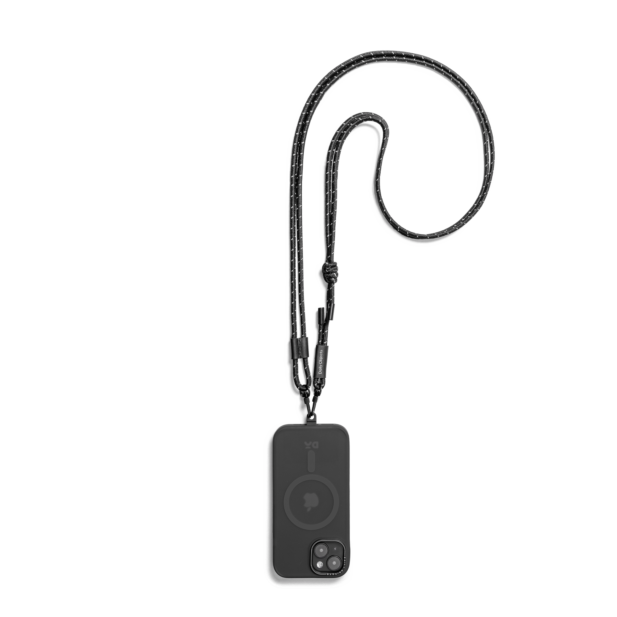 Black Reflective Crossbody Phone Lanyard - Cord