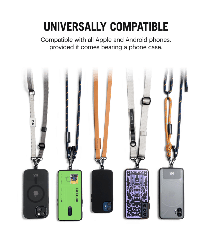 Charcoal-Grey Crossbody Phone Lanyard Strap