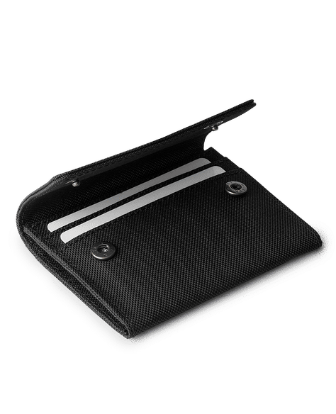 Black Ballistic Nylon Flip Top Card Wallet