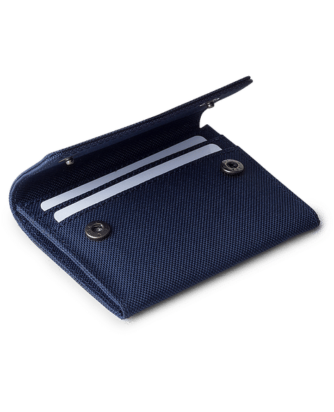 Blue Ballistic Nylon Flip Top Card Wallet