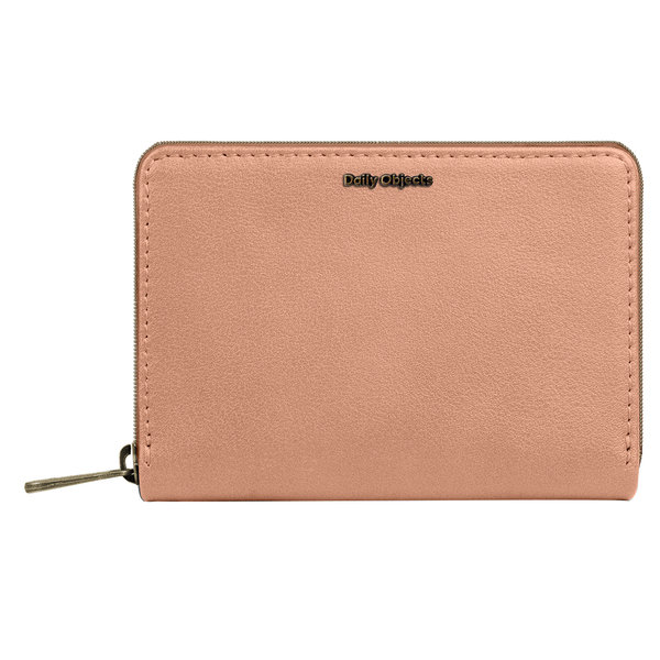 

DailyObjects Blush Vegan Leather Zipper Slim Card & Coin Wallet