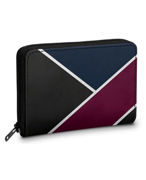 Red And Royal Zipper Slim Card & Coin Wallet