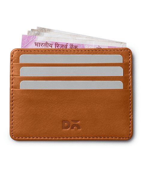 Tan Leather Skinny Fit Card Wallet