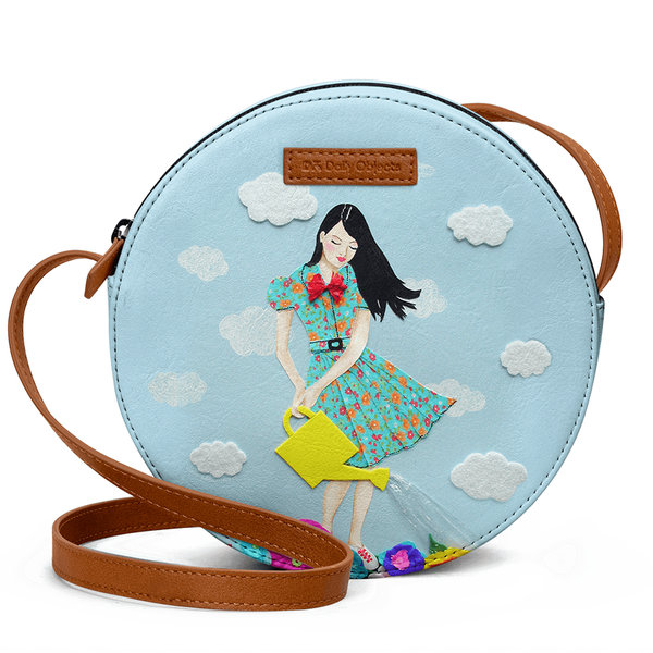 

DailyObjects Girl In Flowerland - Orbis Crossbody Bag