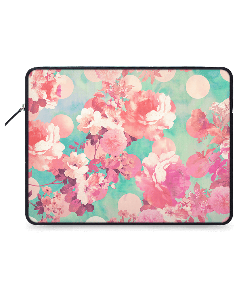 Romantic Pink Retro Floral Pattern Teal Polka Dots Pattern Computer Sleeve 11.6 12 Inch Laptop Sleeve Gifts for Women Men Romantic Pink Retro Floral Pattern Teal Polka Dots Pattern Computer Sleeve 11.6 12 Inch Laptop Sleeve Gifts for Women Men