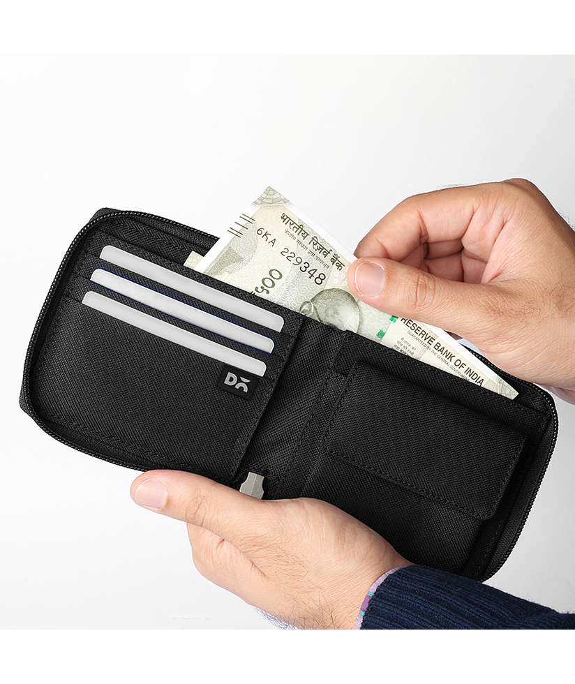 DailyObjects Black Ballistic Nylon Zip Wallet Buy At DailyObjects