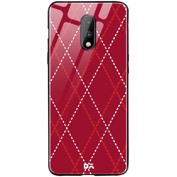 

DailyObjects Brick Red Diamond Rope Glass Case Cover For OnePlus 7
