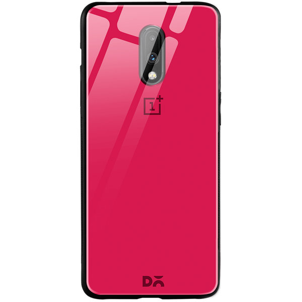 

DailyObjects Red Litchi Glass Case Cover For OnePlus 7