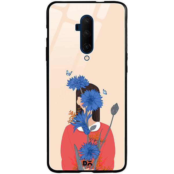 

DailyObjects Cornflower Blue Blooms Glass Case Cover For OnePlus 7T Pro