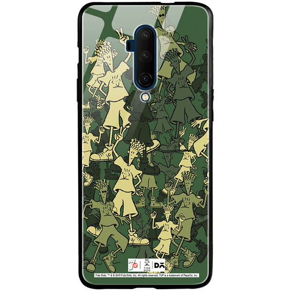 

DailyObjects Fido Camouflage Party Glass Case Cover For OnePlus 7T Pro