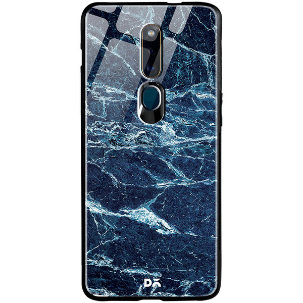 

DailyObjects Black And Sea Marble Glass Case Cover For Oppo F11 Pro