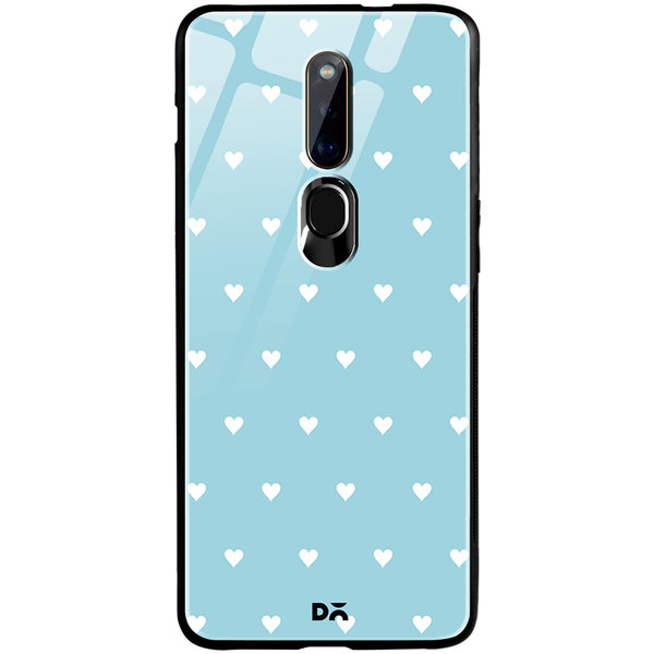 

DailyObjects Blue Water Hearts Glass Case Cover For Oppo F11 Pro