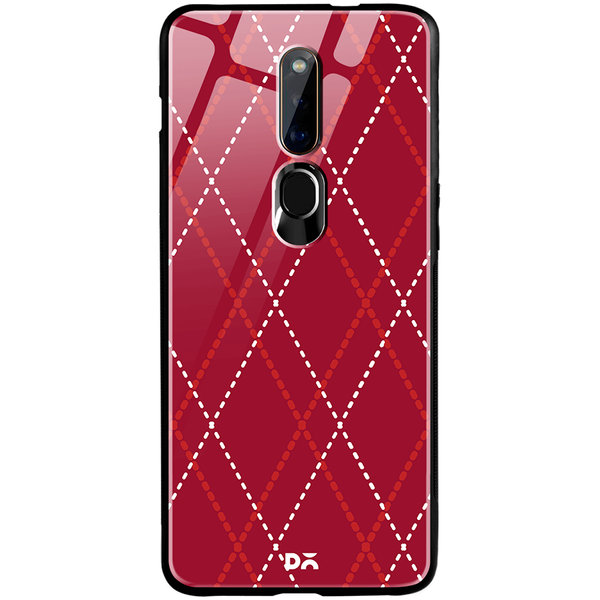 

DailyObjects Brick Red Diamond Rope Glass Case Cover For Oppo F11 Pro