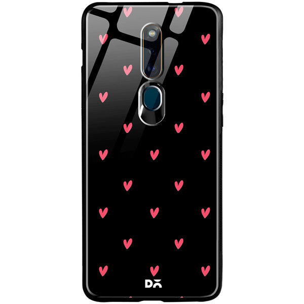 

DailyObjects Bundle Heart Black Glass Case Cover For Oppo F11 Pro