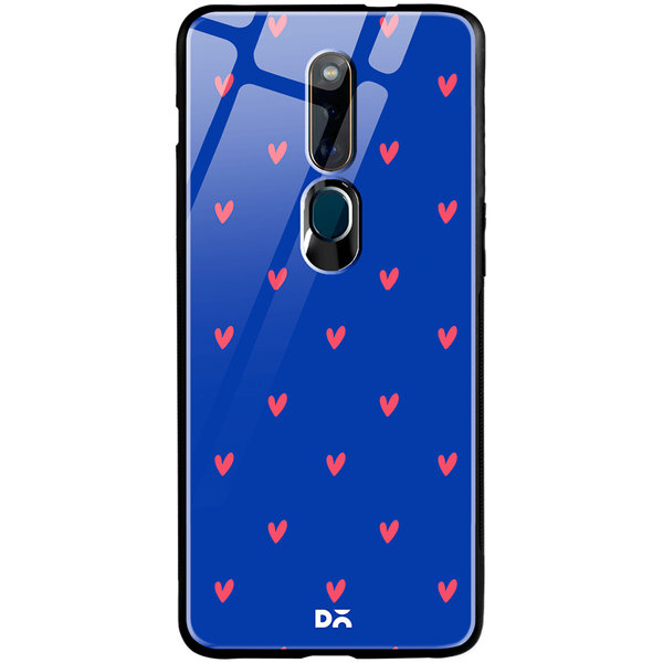 

DailyObjects Bundle Heart Blue Glass Case Cover For Oppo F11 Pro