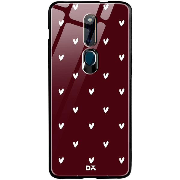 

DailyObjects Bundle Heart Burgundy Glass Case Cover For Oppo F11 Pro