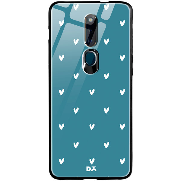 

DailyObjects Bundle Heart Teal Glass Case Cover For Oppo F11 Pro