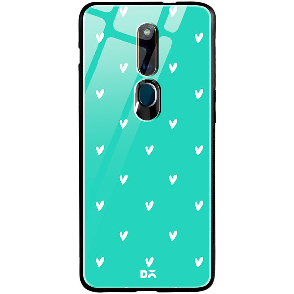 

DailyObjects Bundle Heart Turquoise Glass Case Cover For Oppo F11 Pro