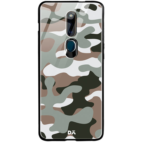 

DailyObjects Camouflage Army Glass Case Cover For Oppo F11 Pro