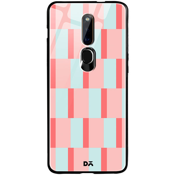 

DailyObjects Dual Blush Checks Glass Case Cover For Oppo F11 Pro