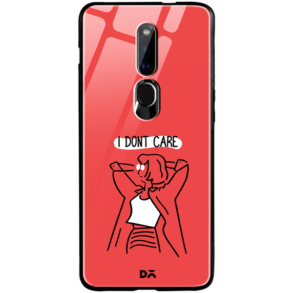 

DailyObjects I Don't Care Glass Case Cover For Oppo F11 Pro