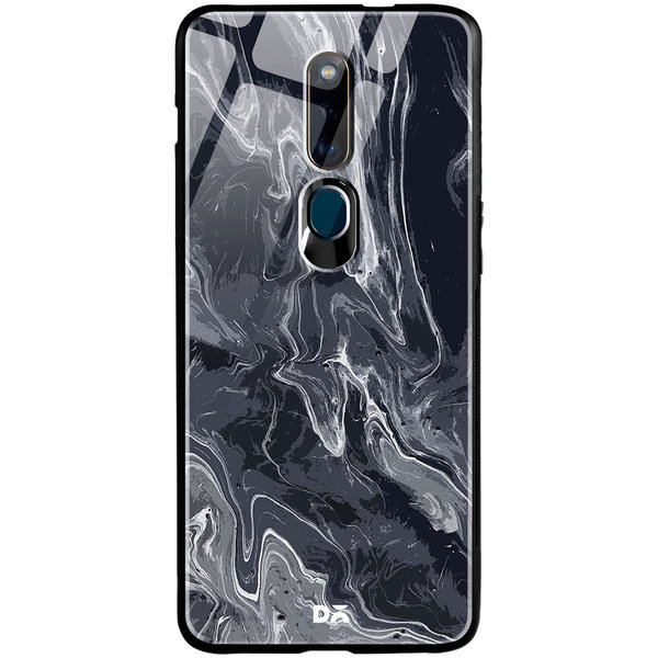 

DailyObjects Marble Black Glass Case Cover For Oppo F11 Pro