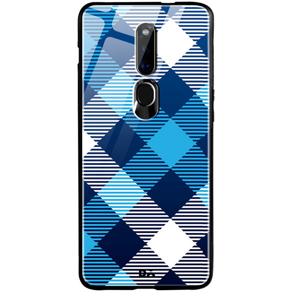 

DailyObjects Medium Static Nightfall Checks Glass Case Cover For Oppo F11 Pro