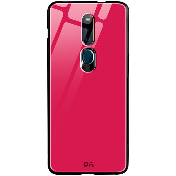 

DailyObjects Red Litchi Glass Case Cover For Oppo F11 Pro