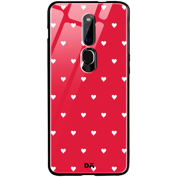 

DailyObjects Red Rose Hearts Glass Case Cover For Oppo F11 Pro