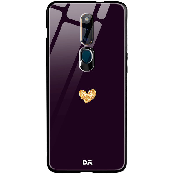 

DailyObjects Sparkle Heart Plum Glass Case Cover For Oppo F11 Pro