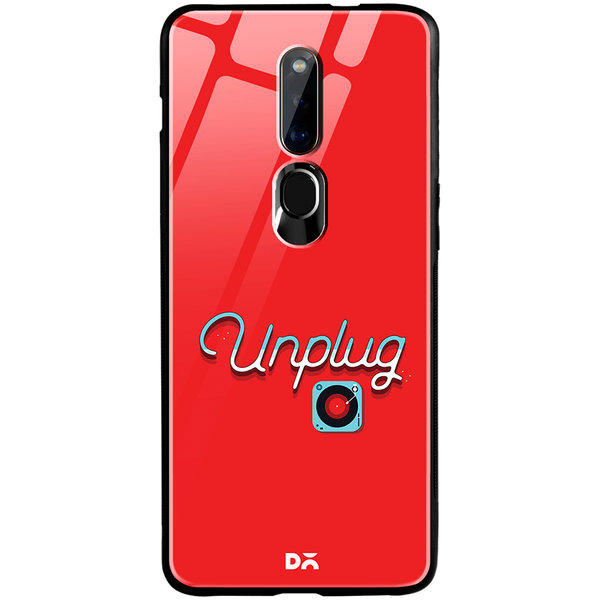 

DailyObjects Unplug Tunes Red Glass Case Cover For Oppo F11 Pro