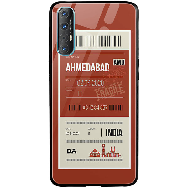 

DailyObjects Ahmedabad City Tag Glass Case Cover For Oppo Reno 3 Pro