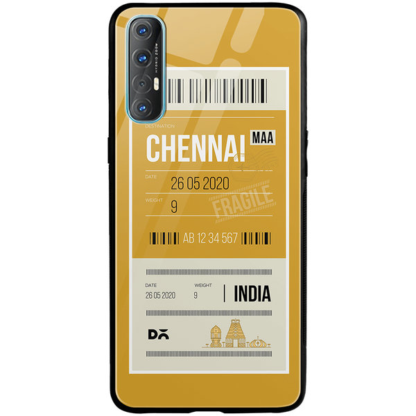 

DailyObjects Chennai City Tag Glass Case Cover For Oppo Reno 3 Pro