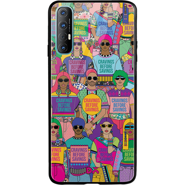 

DailyObjects Cravings Before Savings Glass Case Cover For Oppo Reno 3 Pro
