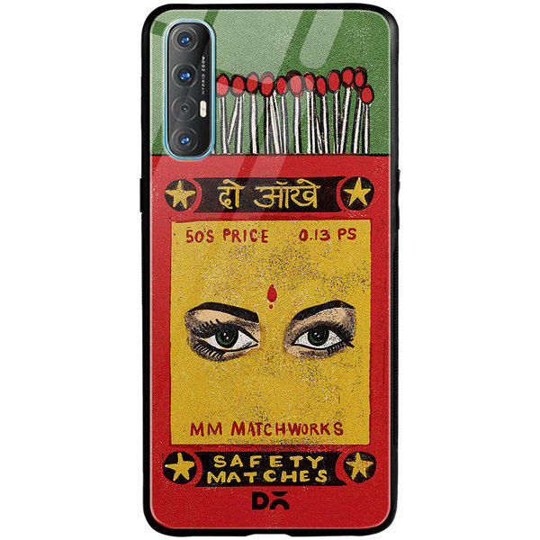 DailyObjects Do Aakhein Matchbox Glass Case Cover For Oppo Reno 3 Pro