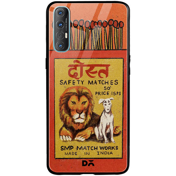 

DailyObjects Dost Matchbox Glass Case Cover For Oppo Reno 3 Pro