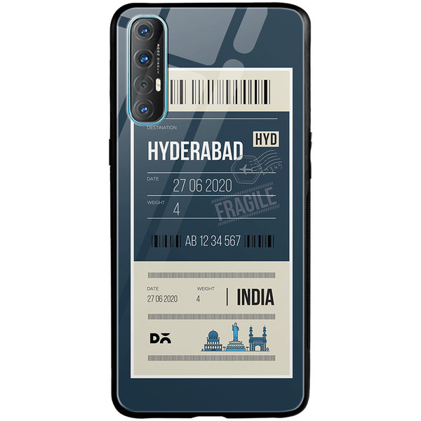 

DailyObjects Hyderabad City Tag Glass Case Cover For Oppo Reno 3 Pro