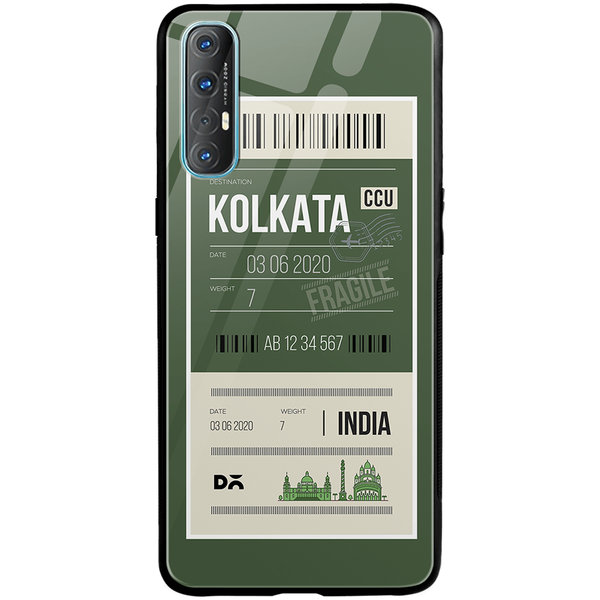

DailyObjects Kolkata City Tag Glass Case Cover For Oppo Reno 3 Pro