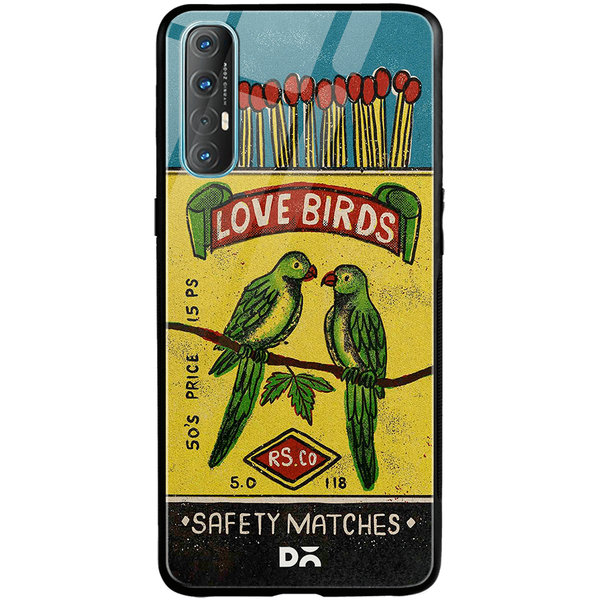 

DailyObjects Love Birds Matchbox Glass Case Cover For Oppo Reno 3 Pro