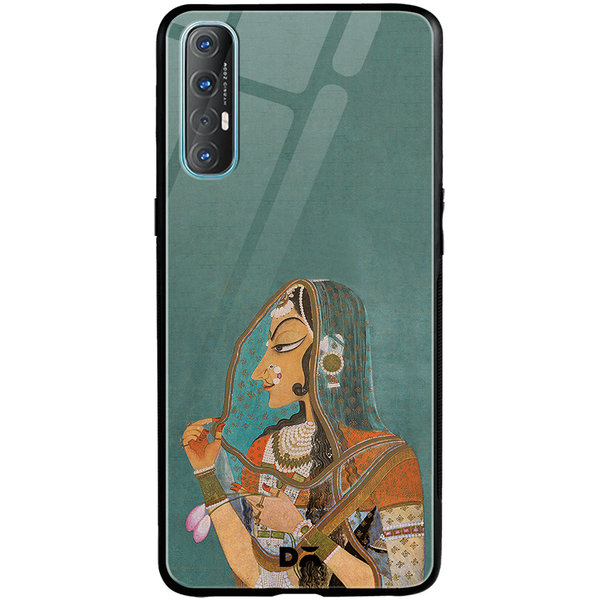 

DailyObjects Vieled Woman Glass Case Cover For Oppo Reno 3 Pro