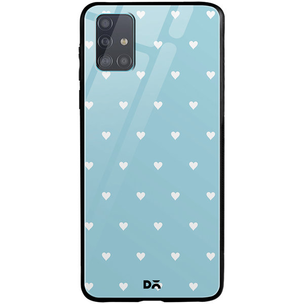 

DailyObjects Blue Water Hearts Glass Case Cover For Samsung Galaxy A51