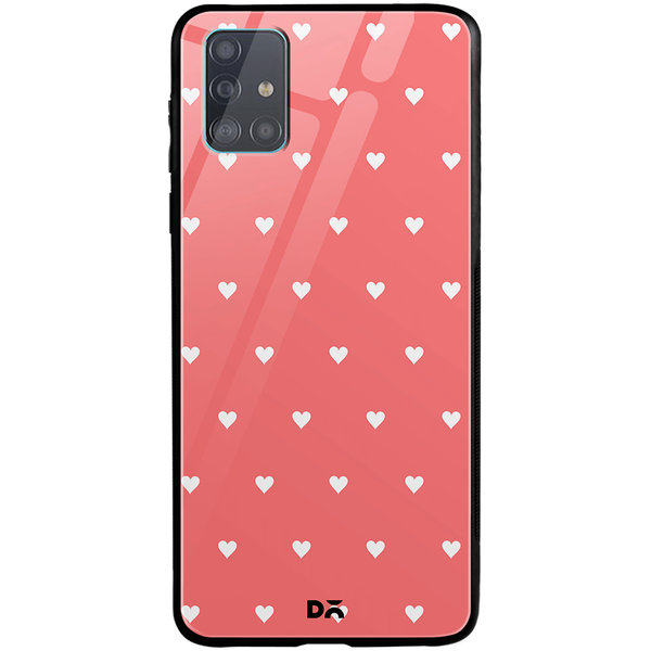 

DailyObjects Blush Hearts Glass Case Cover For Samsung Galaxy A51