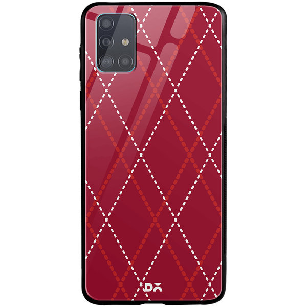

DailyObjects Brick Red Diamond Rope Glass Case Cover For Samsung Galaxy A51