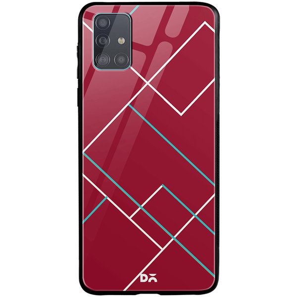 

DailyObjects Brick Red Tech Lines Glass Case Cover For Samsung Galaxy A51