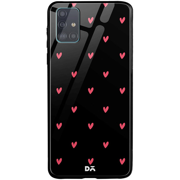 

DailyObjects Bundle Heart Black Glass Case Cover For Samsung Galaxy A51